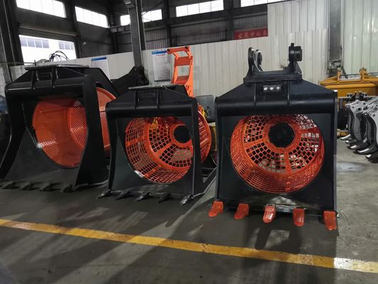 7-10tの掘削機のための水力回転石スクリーニングメッシュ交換可能な回転スクリーニングバケツ